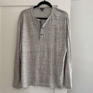 Vince Light Gray Long Sleeve Henley